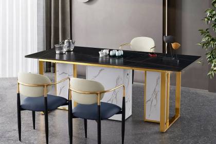 現代輕奢巖板茶臺桌