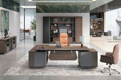 現代實木大班臺