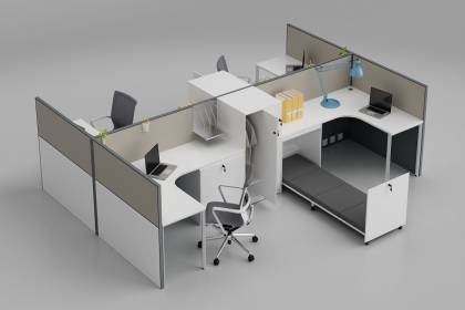 現代時尚職員屏風卡位