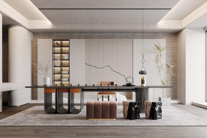 現代時尚玻璃茶幾